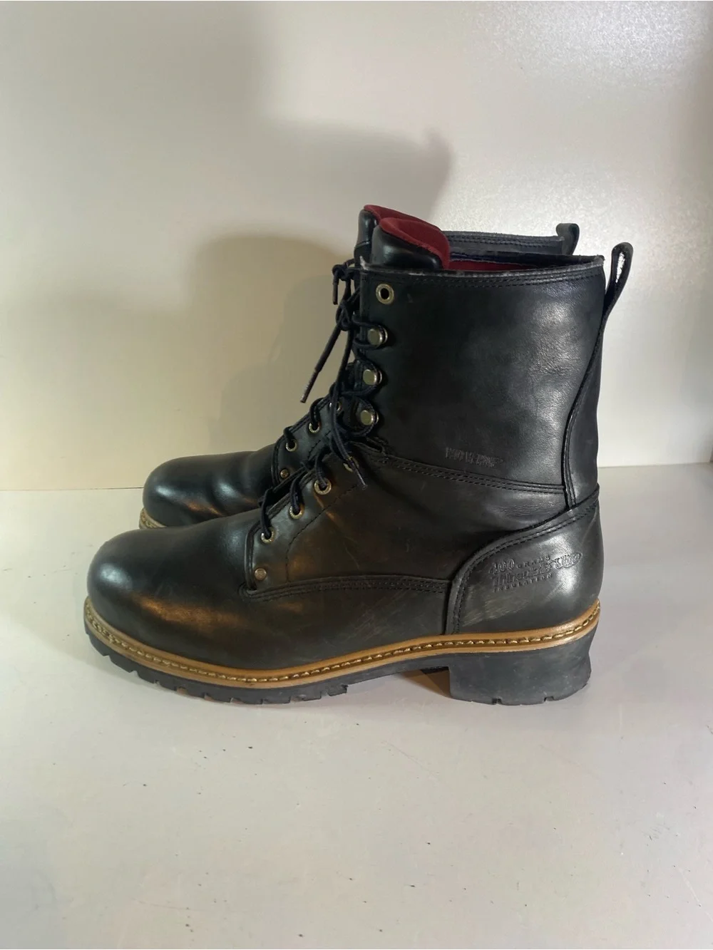 Wolverine Snyder Insulated Steel Toe Black Leather Boots Size 14M
